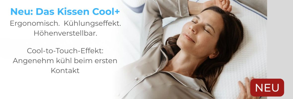 Frau liegt auf dem neuen Cool+ Kissen von Liebscher & Bracht