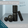 Faszien-Trainings-Set BASIC Set mit Medi-Rolle, Mini-Rolle, Medi-Kugel, Mini-Kugel. Ein praktischer Leinenrucksack zur Aufbewahrung der Faszienrollen rundet das Set ab.