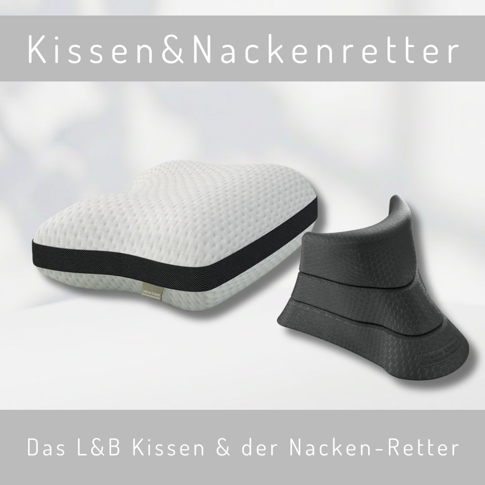 Das Liebscher & Bracht Kissen zusammen mit den Nacken-Retter von Liebscher & Bracht
