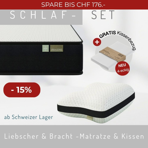 Schlaf-Set mit Matratze und Kissen + gratis Kissenbezüge