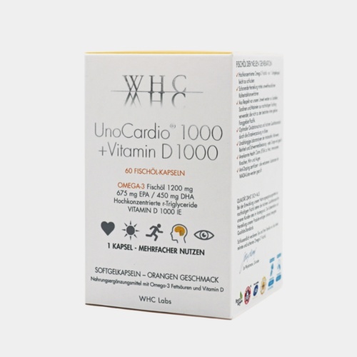 WHC UnoCardio 1000 + Vitamin D 1000 Omega-3 Kapseln, rTG